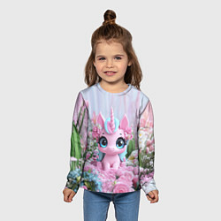 Лонгслив детский Милая маленькая единорожка, цвет: 3D-принт — фото 2