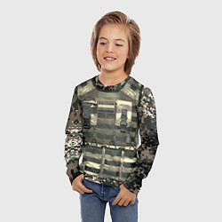Лонгслив детский Бронежилет армейский - камуфляж, цвет: 3D-принт — фото 2