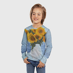Лонгслив детский Подсолнухи в вазе, цвет: 3D-принт — фото 2