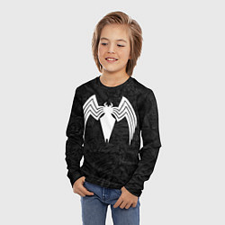 Лонгслив детский Знак венома с текстурой симбиота, цвет: 3D-принт — фото 2