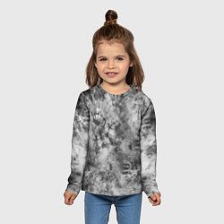 Лонгслив детский Серый тай дай - абстракция, цвет: 3D-принт — фото 2