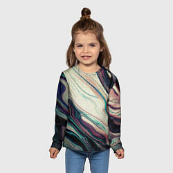Лонгслив детский Абстракция тёмные краски с текстурой, цвет: 3D-принт — фото 2