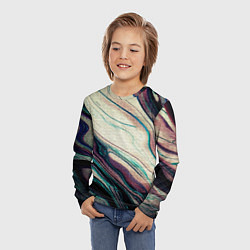 Лонгслив детский Абстракция тёмные краски с текстурой, цвет: 3D-принт — фото 2
