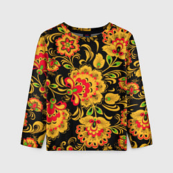 Лонгслив детский Хохлома - роспись, цвет: 3D-принт