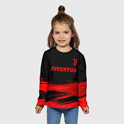 Лонгслив детский Juventus - red gradient посередине, цвет: 3D-принт — фото 2