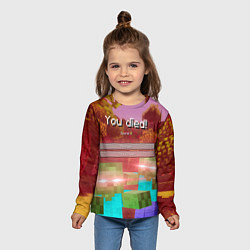 Лонгслив детский Try again - Minecraft, цвет: 3D-принт — фото 2