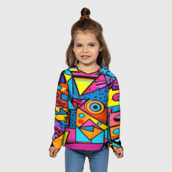 Лонгслив детский Кислая геометрия, цвет: 3D-принт — фото 2