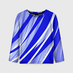 Детский лонгслив Абстрактный синий полосатый