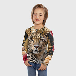 Лонгслив детский Королевский леопард, цвет: 3D-принт — фото 2