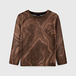 Детский лонгслив Коричневый абстракция в точку