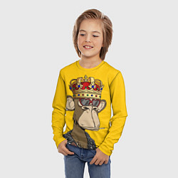 Лонгслив детский NFT ape king, цвет: 3D-принт — фото 2