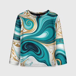 Детский лонгслив Бирюза и золото