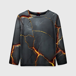 Детский лонгслив Серая текстура с золотым изломом