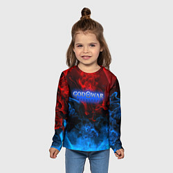 Лонгслив детский God of War битва огня, цвет: 3D-принт — фото 2