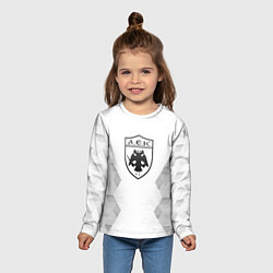 Лонгслив детский AEK Athens white poly, цвет: 3D-принт — фото 2