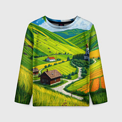 Детский лонгслив Русская душа и поле