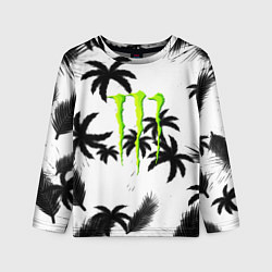Лонгслив детский Monster energy пальмы, цвет: 3D-принт