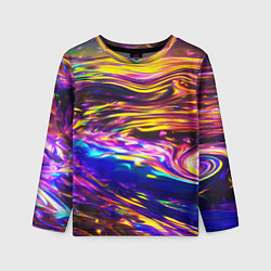 Детский лонгслив Неоновые полосы текстура