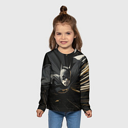 Лонгслив детский Бэтмен черный плащ, цвет: 3D-принт — фото 2