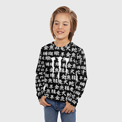 Лонгслив детский Monster energy japan pattern, цвет: 3D-принт — фото 2