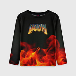 Лонгслив детский Doom огненная текстура, цвет: 3D-принт