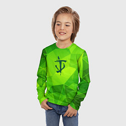 Лонгслив детский Doom green poly, цвет: 3D-принт — фото 2