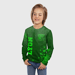 Лонгслив детский Lyon - green gradient вертикально, цвет: 3D-принт — фото 2
