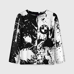 Детский лонгслив BMW черно белые краски