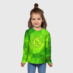 Лонгслив детский Ajax green poly, цвет: 3D-принт — фото 2