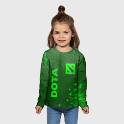 Лонгслив детский Dota - green gradient вертикально, цвет: 3D-принт — фото 2