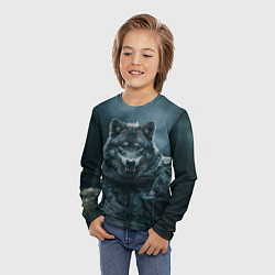 Лонгслив детский Солдат волк, цвет: 3D-принт — фото 2