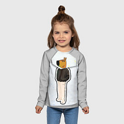 Лонгслив детский Чиловый парень - свидетель мем, цвет: 3D-принт — фото 2