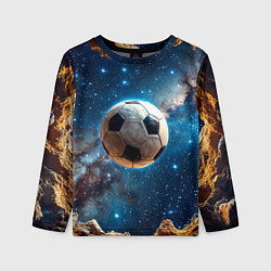 Лонгслив детский Футбольный мяч в космосе, цвет: 3D-принт