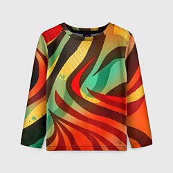 Детский лонгслив Жаркая полосатая абстракция