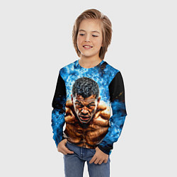 Лонгслив детский Артуро Гатти в синем пламени, цвет: 3D-принт — фото 2