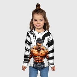 Лонгслив детский Мощный реслер, цвет: 3D-принт — фото 2