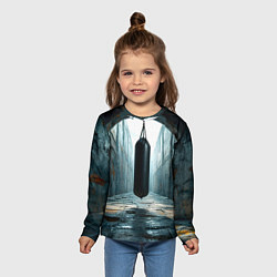 Лонгслив детский Боксерская груша на черном, цвет: 3D-принт — фото 2