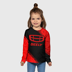Лонгслив детский Geely - red gradient, цвет: 3D-принт — фото 2
