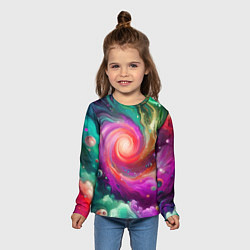 Лонгслив детский Космическая неоновая фантазия - нейроарт, цвет: 3D-принт — фото 2