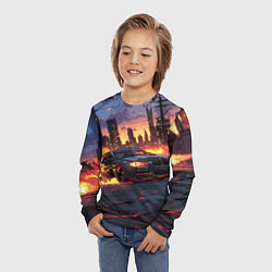 Лонгслив детский BMW огненная дорога, цвет: 3D-принт — фото 2
