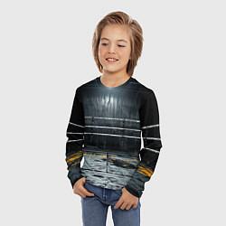 Лонгслив детский Черный ринг, цвет: 3D-принт — фото 2