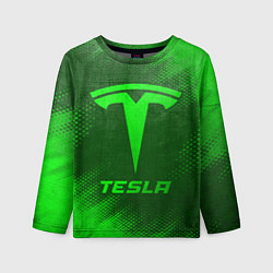 Лонгслив детский Tesla - green gradient, цвет: 3D-принт