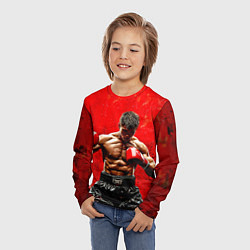 Лонгслив детский Кикбоксер в красном, цвет: 3D-принт — фото 2