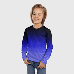 Лонгслив детский Градиент индиго из чёрно в синий текстура крошка, цвет: 3D-принт — фото 2