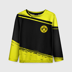 Лонгслив детский Borussia жёлтые полосы, цвет: 3D-принт