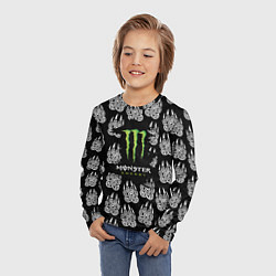 Лонгслив детский Monster energy медвежьи лапы, цвет: 3D-принт — фото 2