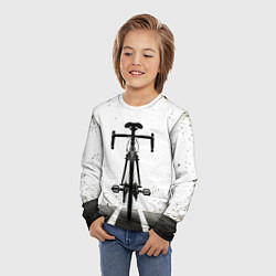 Лонгслив детский Дорожный велосипед на белом, цвет: 3D-принт — фото 2