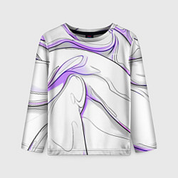 Детский лонгслив Черные и фиолетовые линии на белом