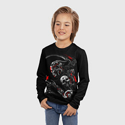 Лонгслив детский Ронин самурай киборг, цвет: 3D-принт — фото 2