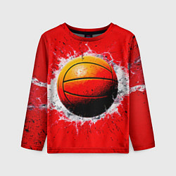Детский лонгслив Ватерполистский мяч на красном